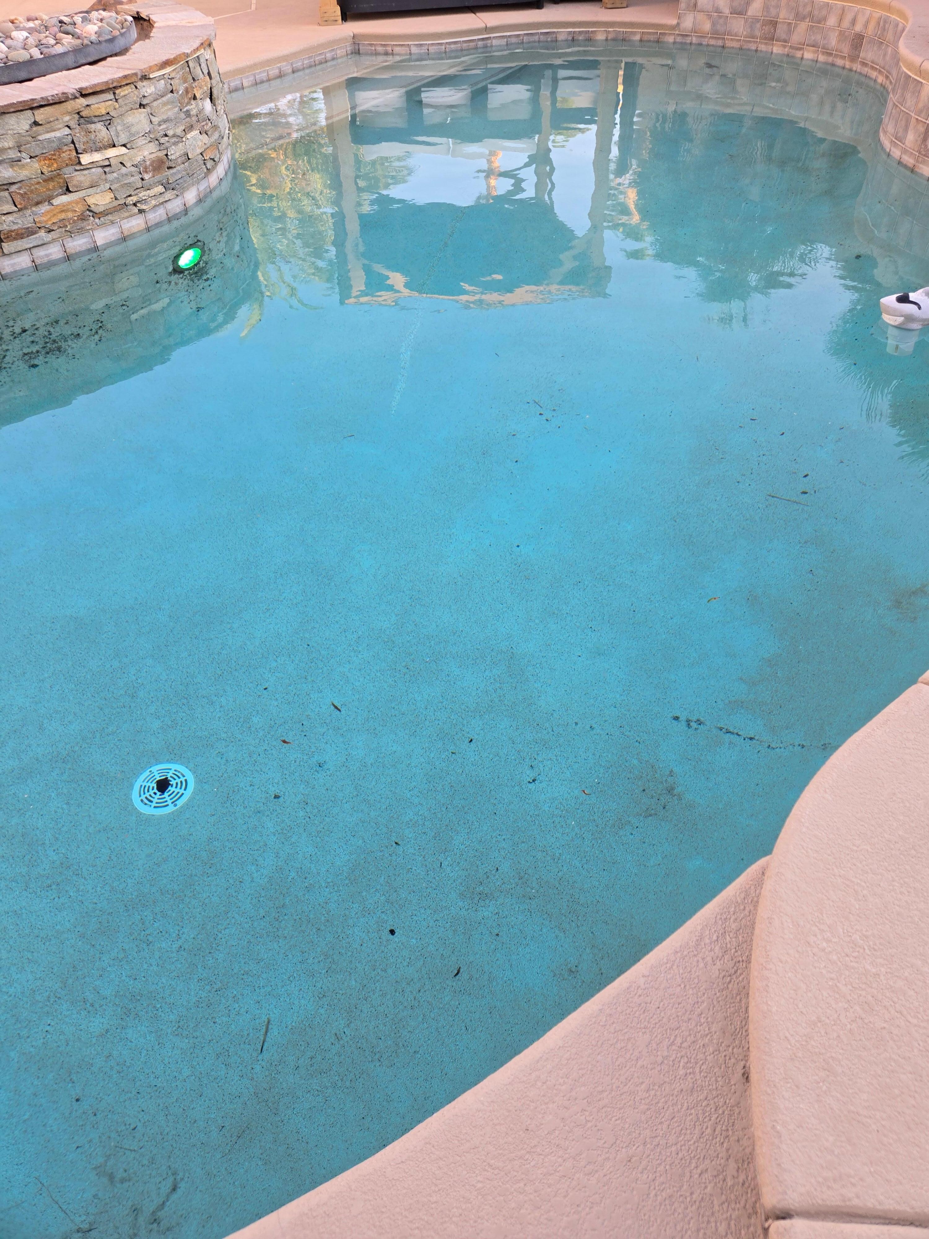This was taken after the pool was cleaned while we were there.