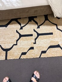 Horrible stained carpet and not vacuumed