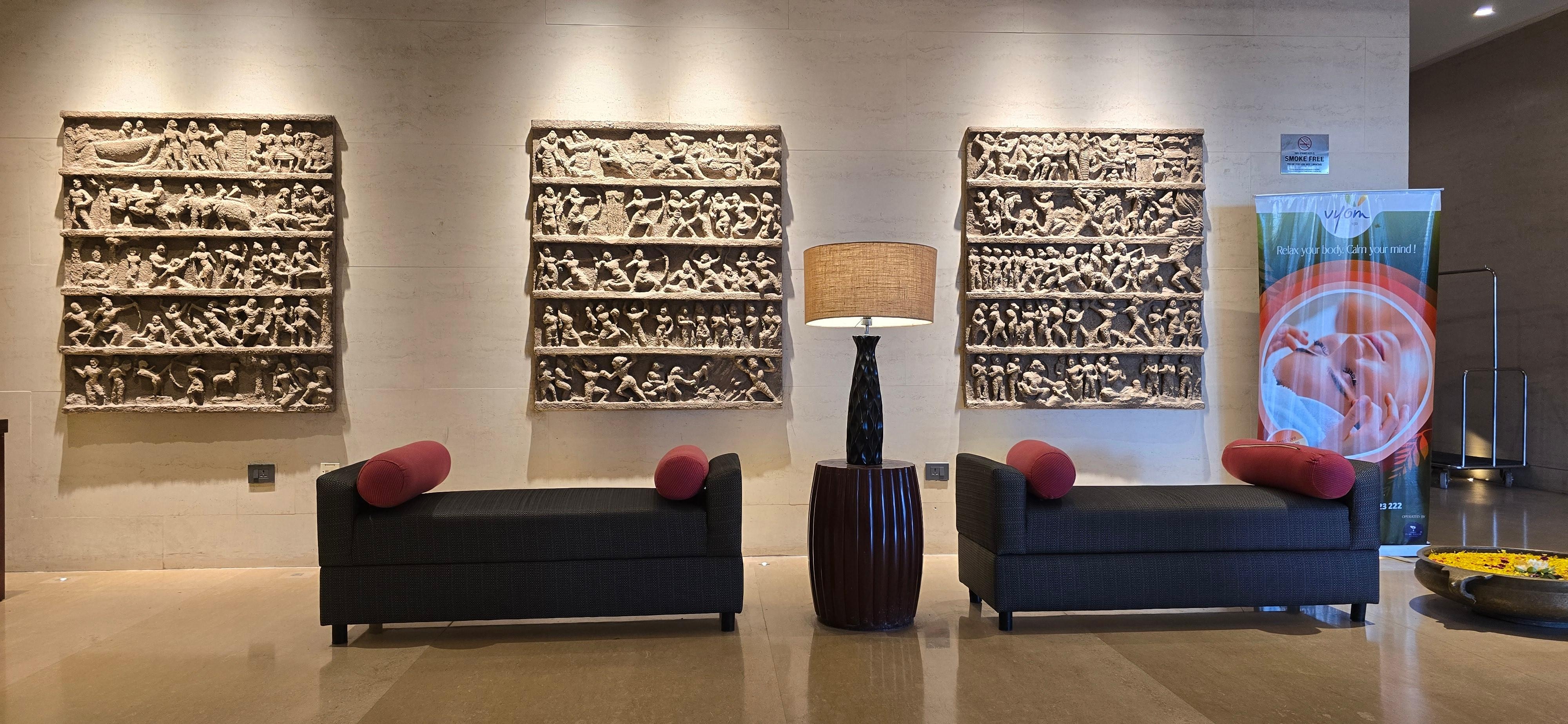 The foyer area of the hotel, where one can relax and watch the world go by