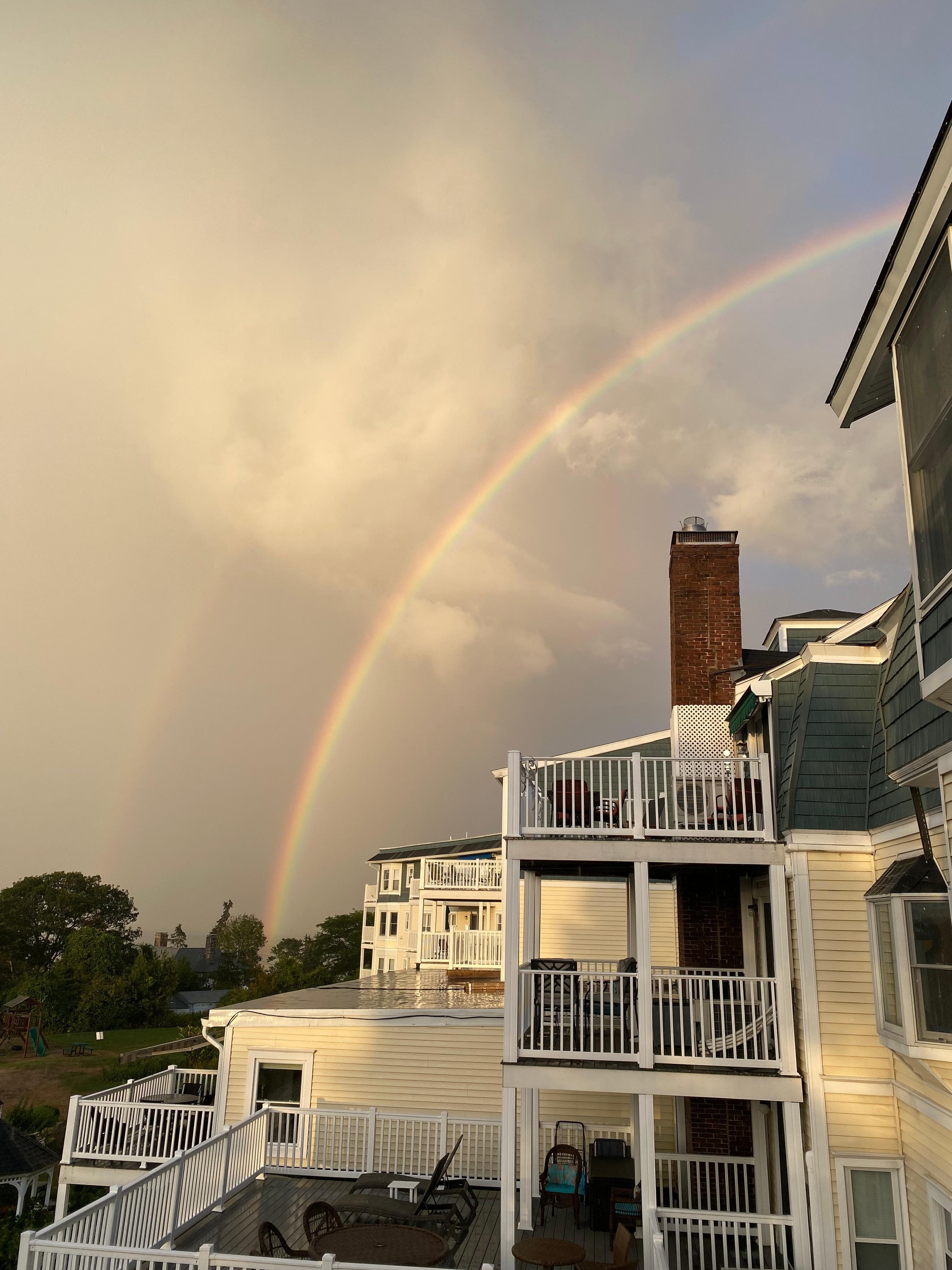 A double rainbow after a quick shower 