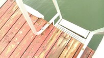 Broken dock ladder.