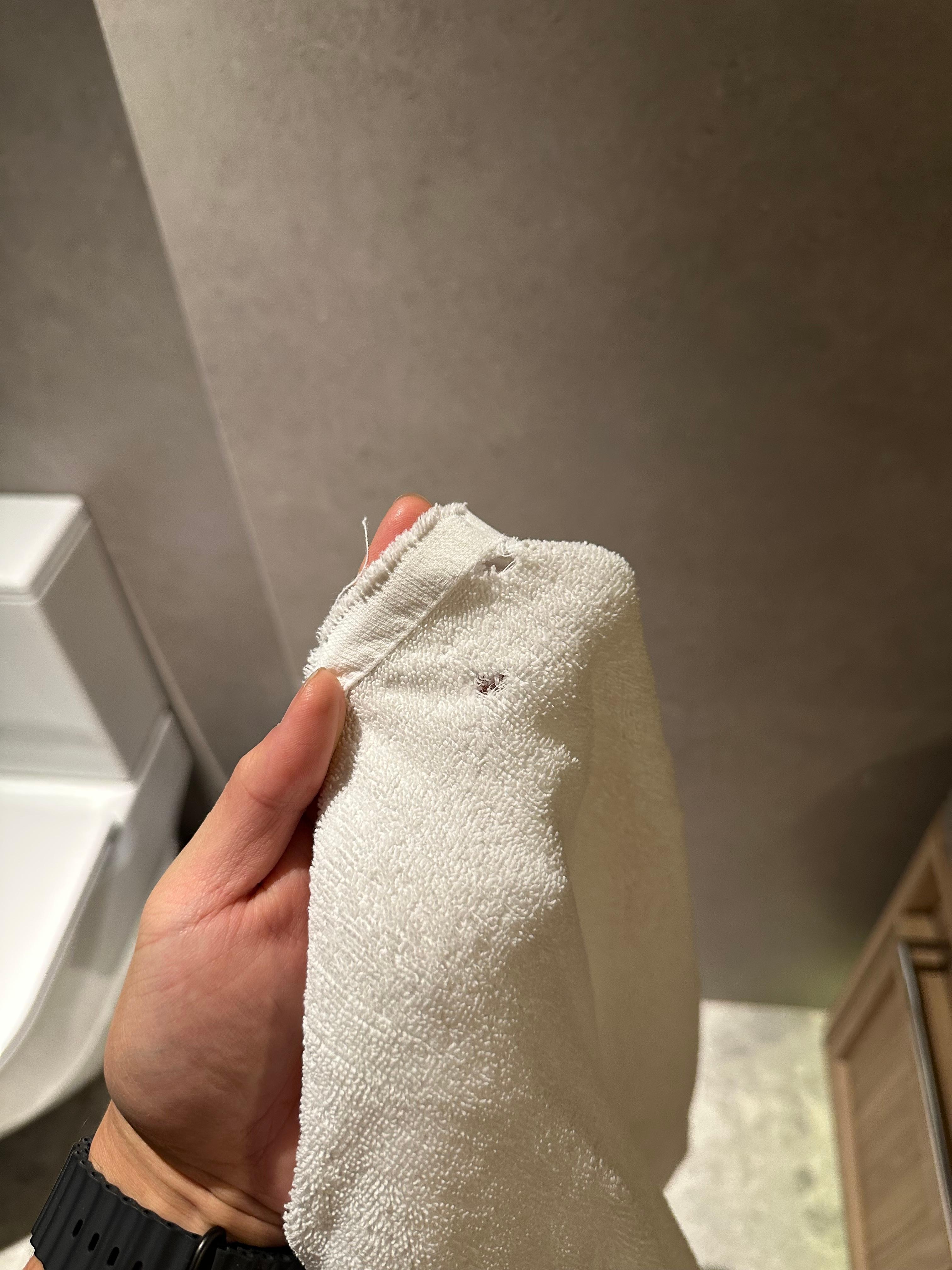 holes in the towel they provided me.
