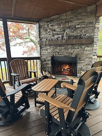 Deck fireplace