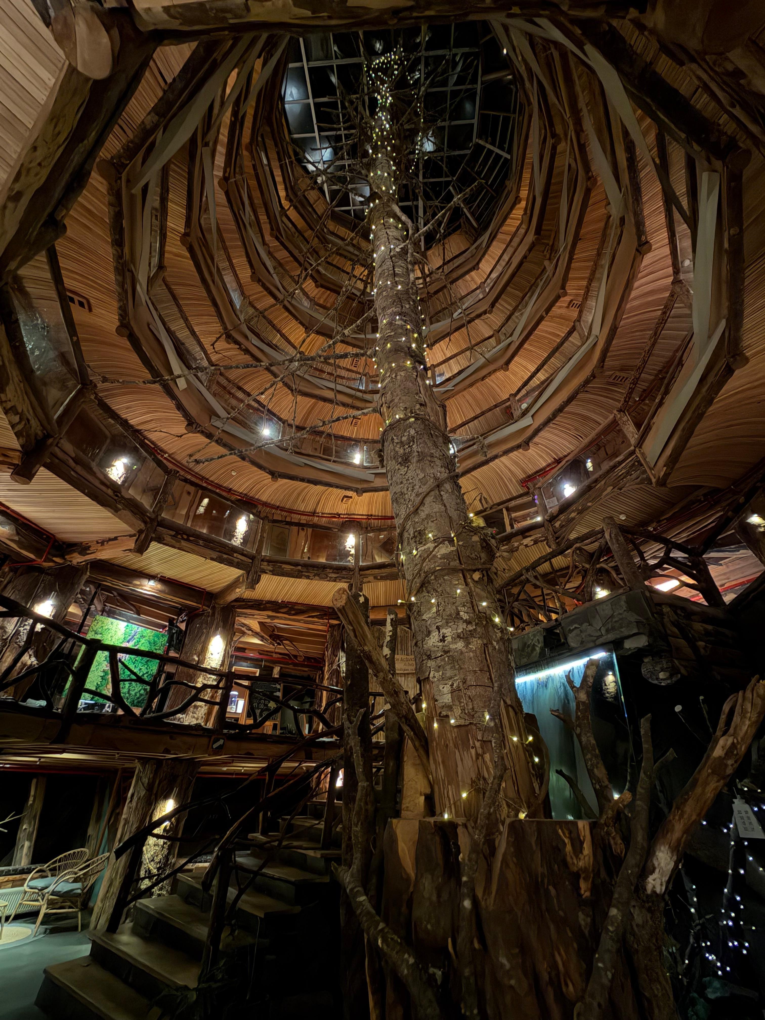 Interior del hotel de noche 