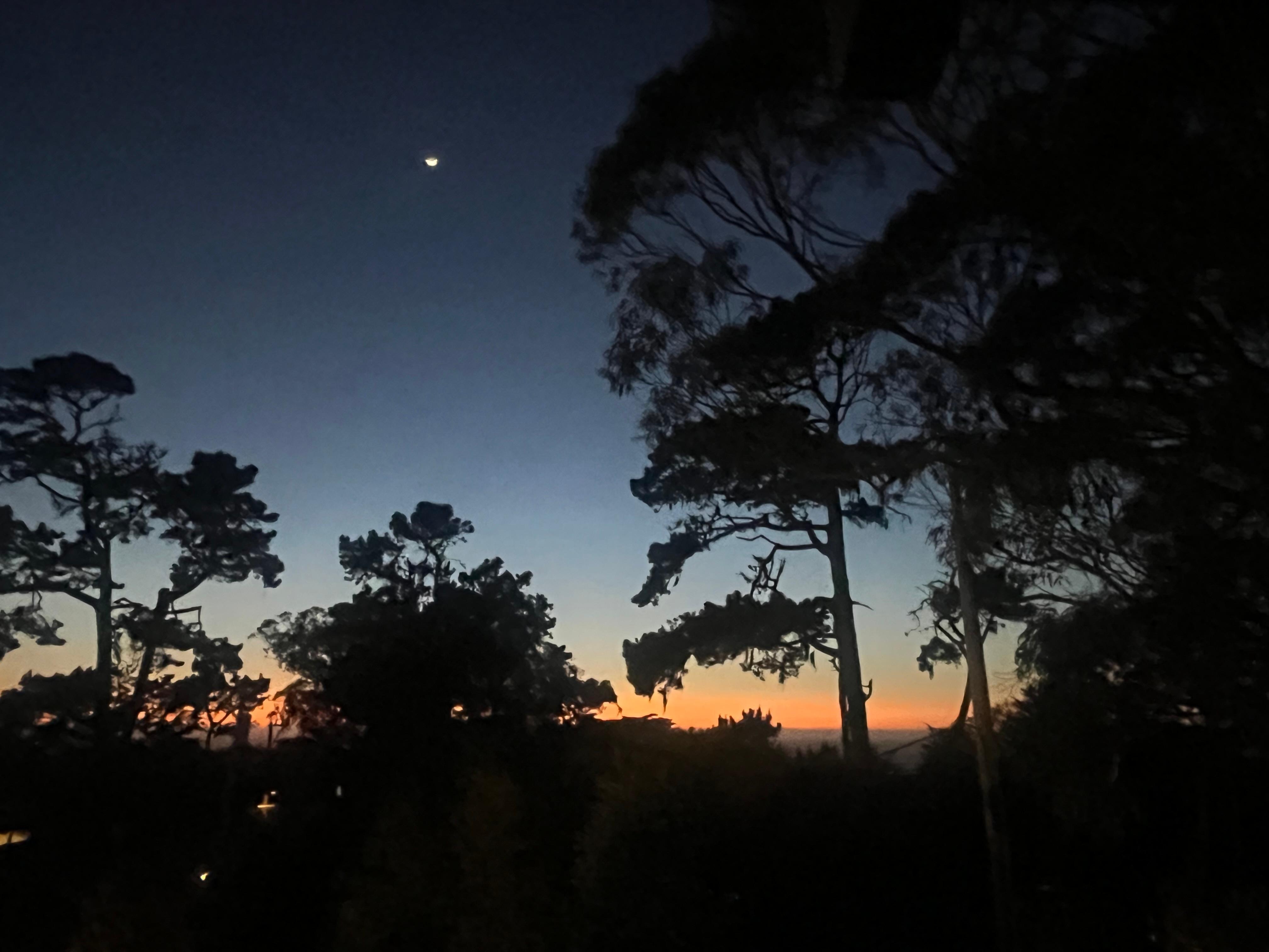 The nighttime view from the balcony.