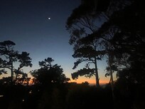 The nighttime view from the balcony.