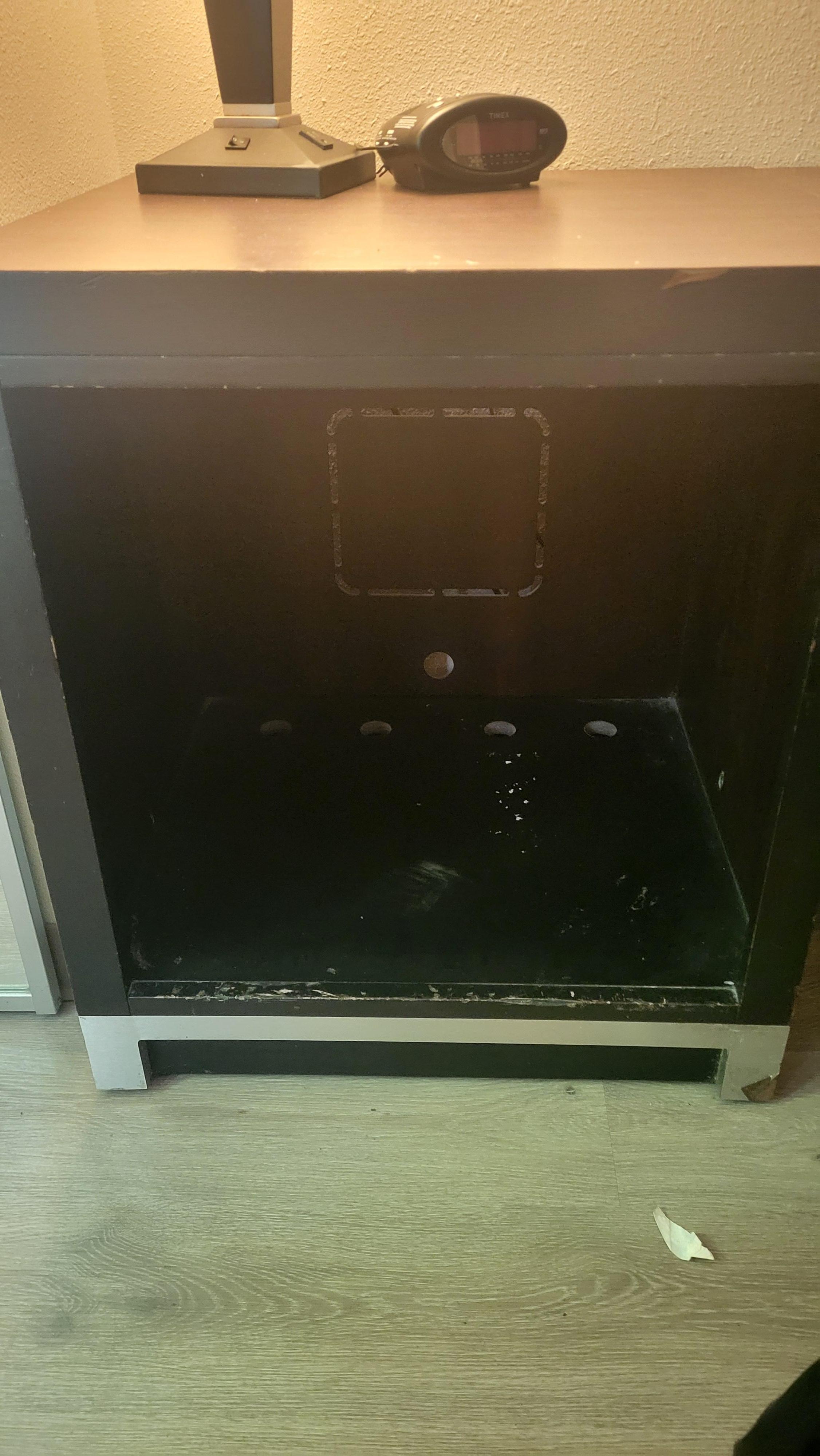 Refrigerator had been ripped out.