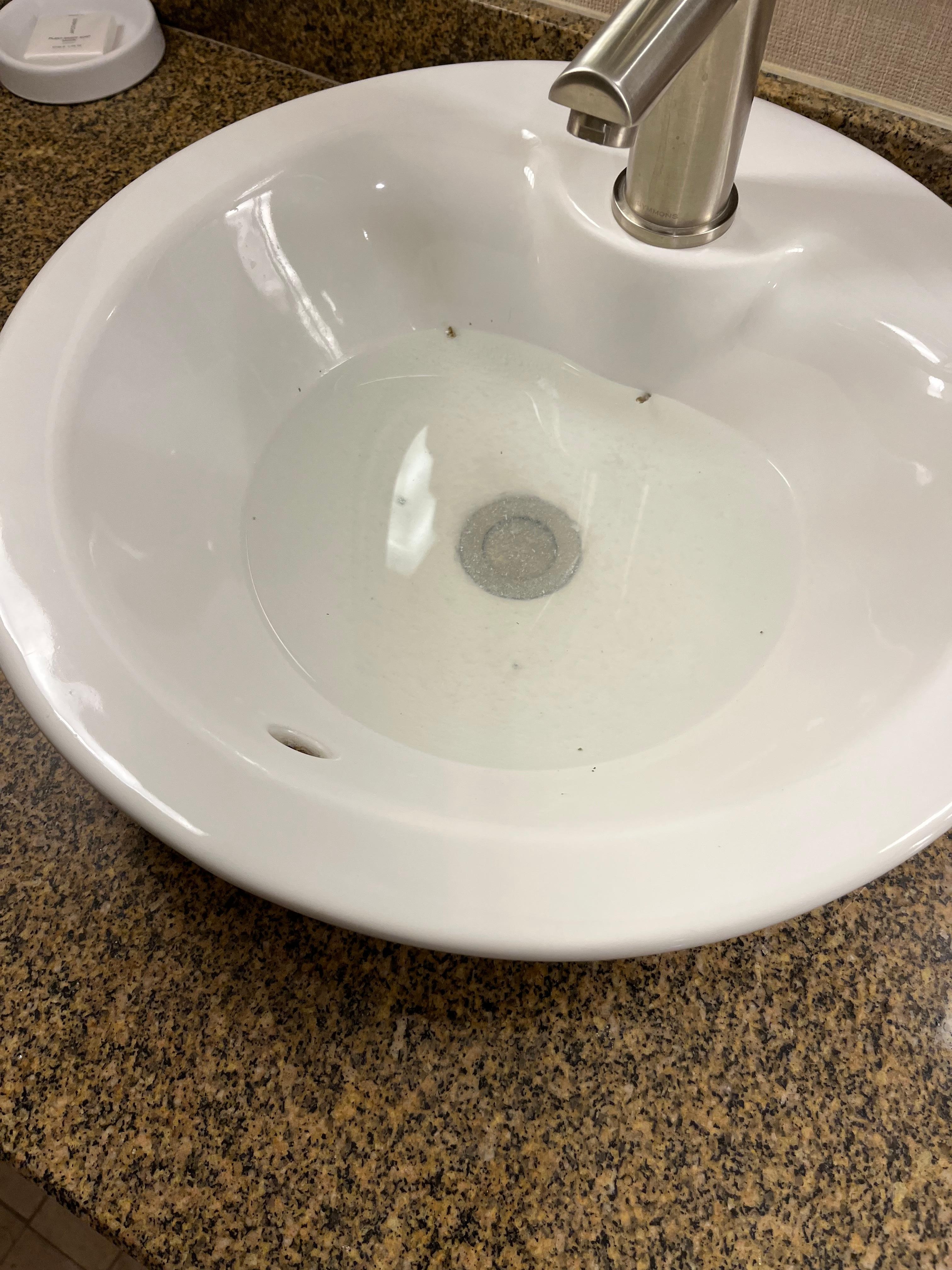 Dirty sink at check in