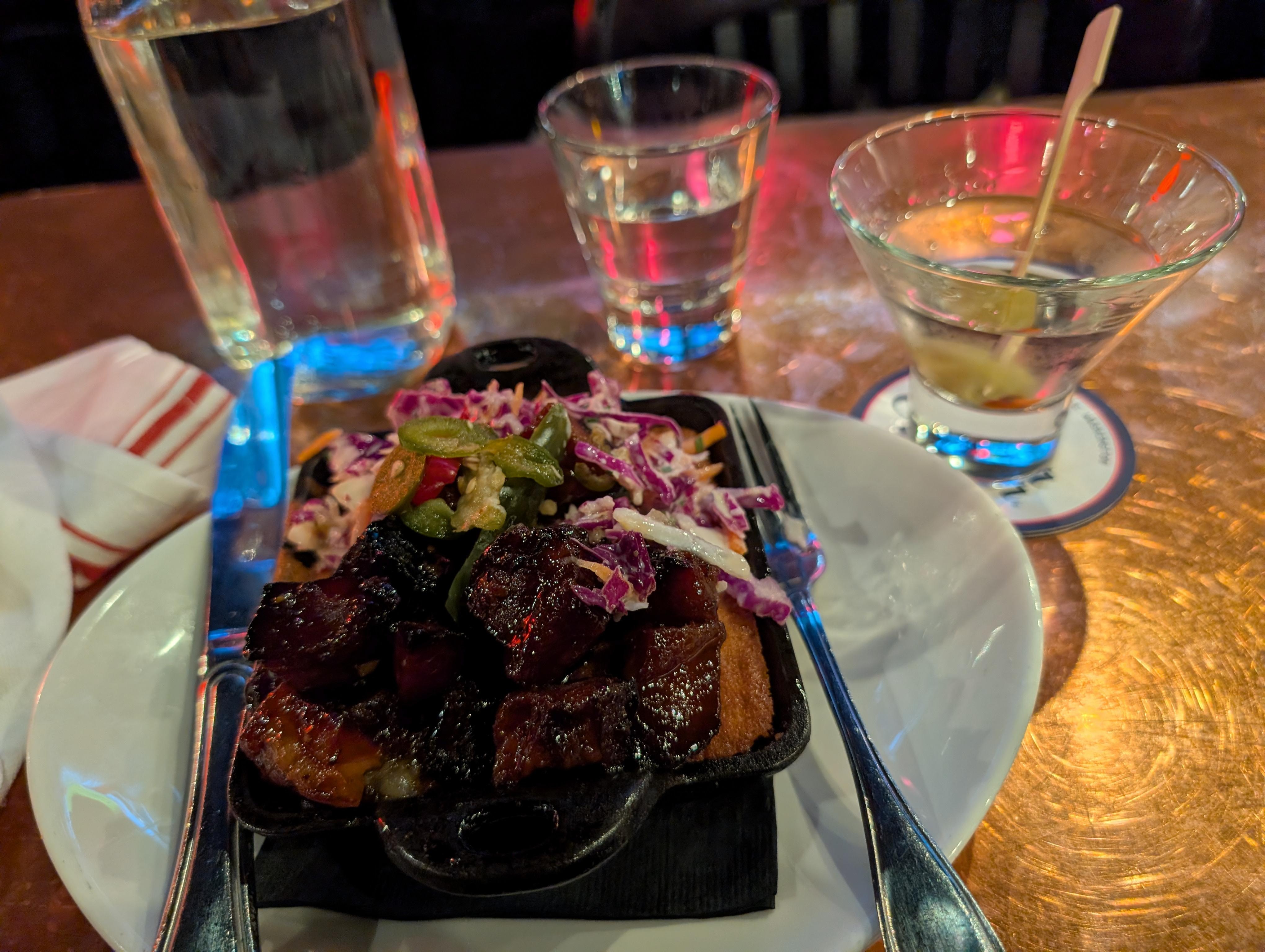 Checked in just in time for Happy hour next door... Great food, wonderful location 