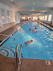 Huge, clean, and heated indoor pool and hot tub