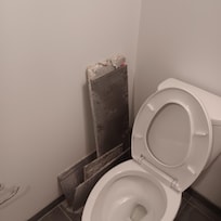 Shower tile next to toilet
