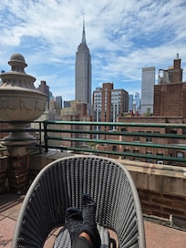 View of the Empire State Building while relaxing on my balcony:)