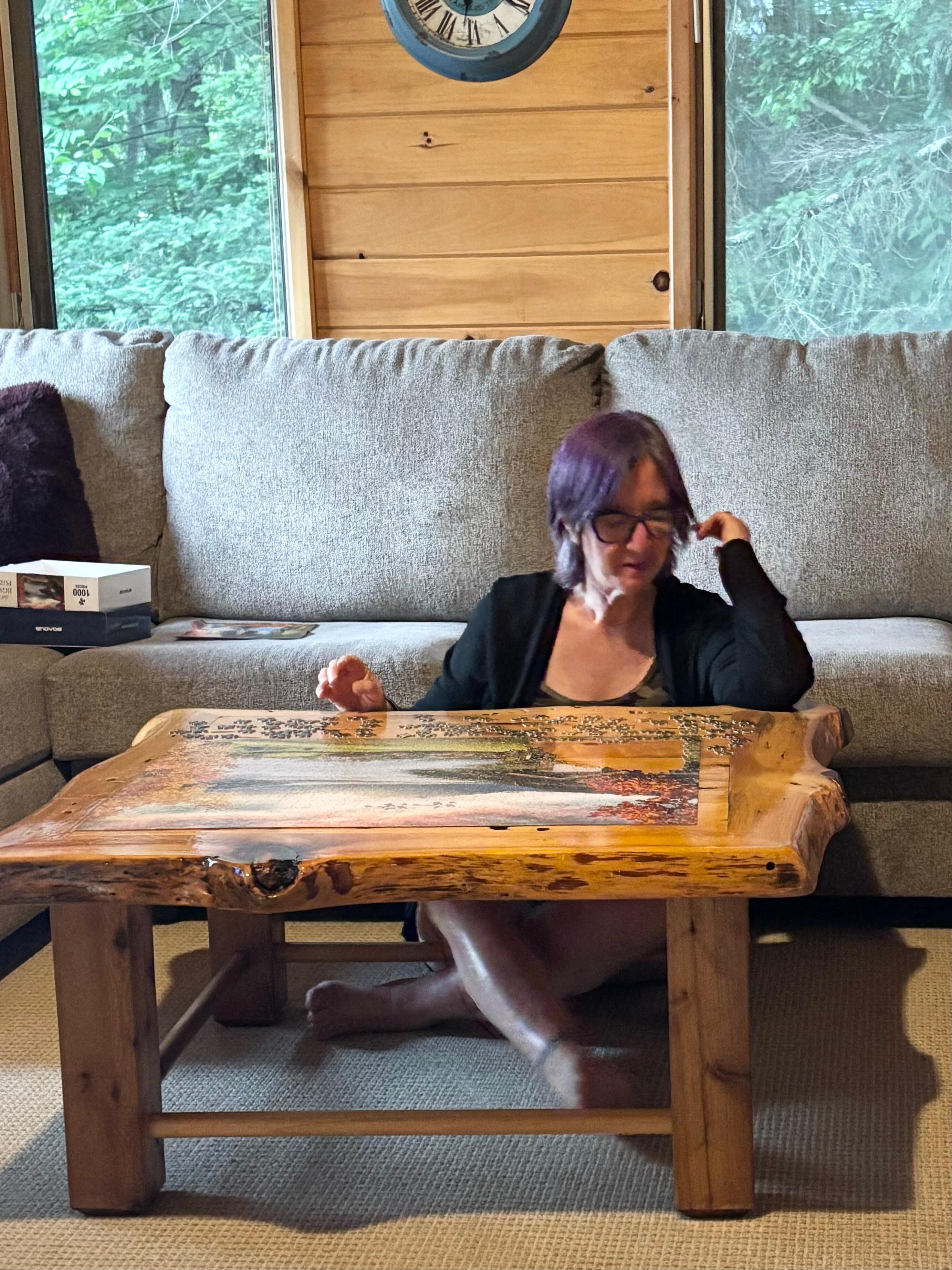 Working on a puzzle