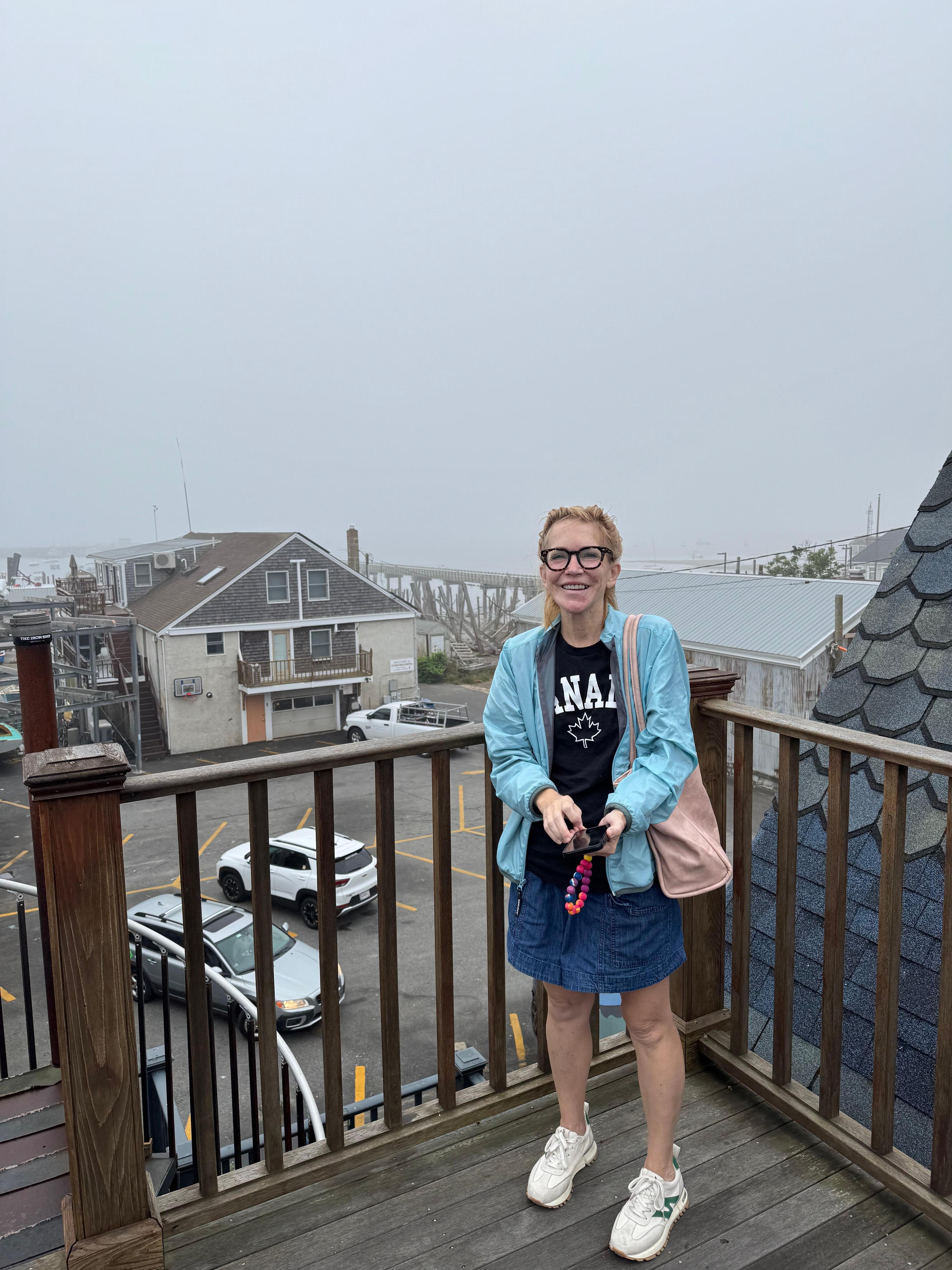 Back deck overlooking Flyers in fog. 