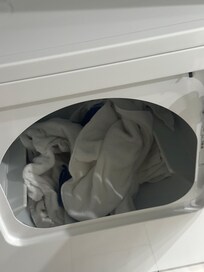 After drying their wet towels in washer