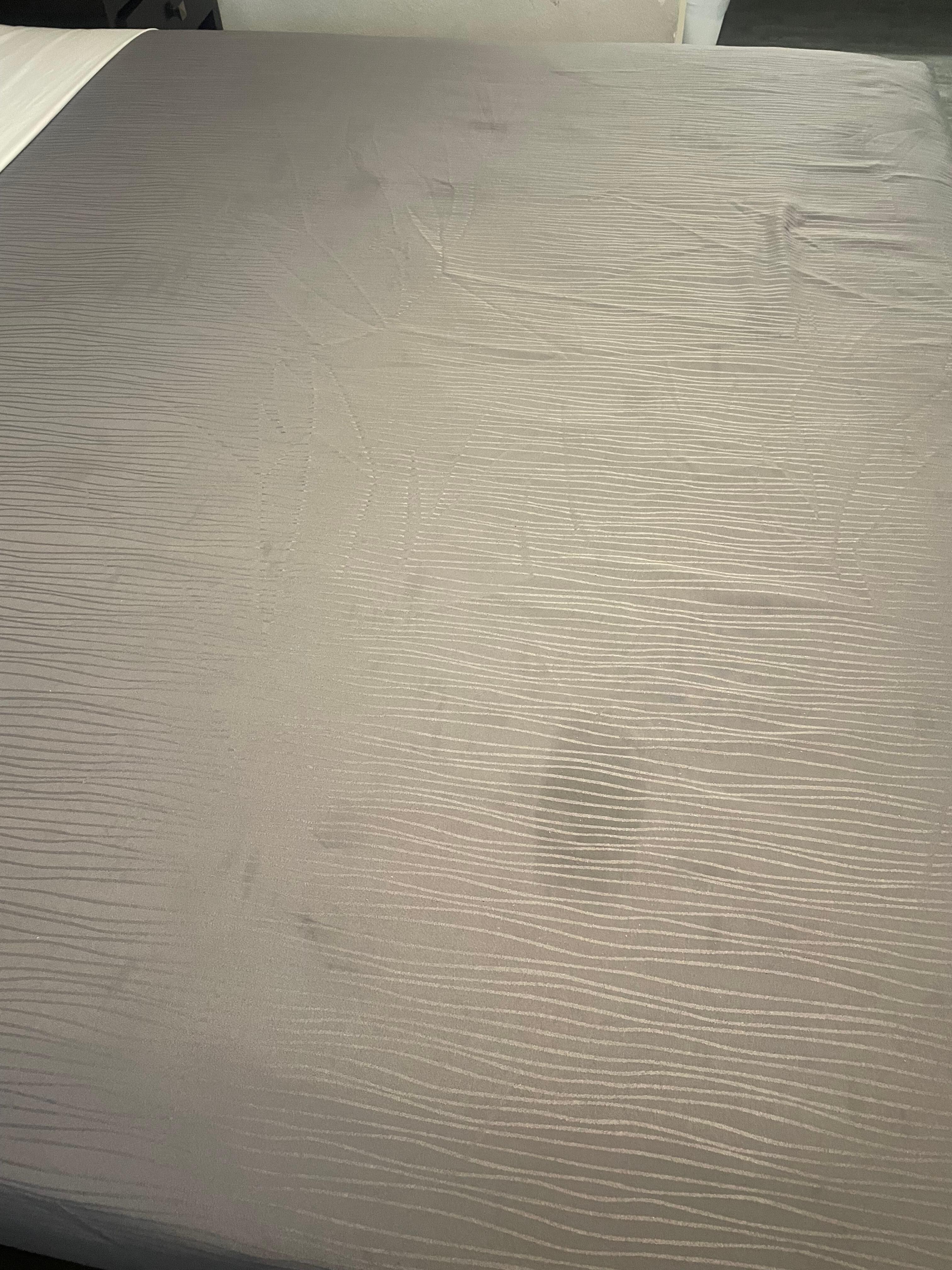 Blanket on bed has spots