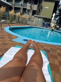 Chillin’ by the sparkling clean pool.