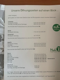 Limited serving and gym opening times