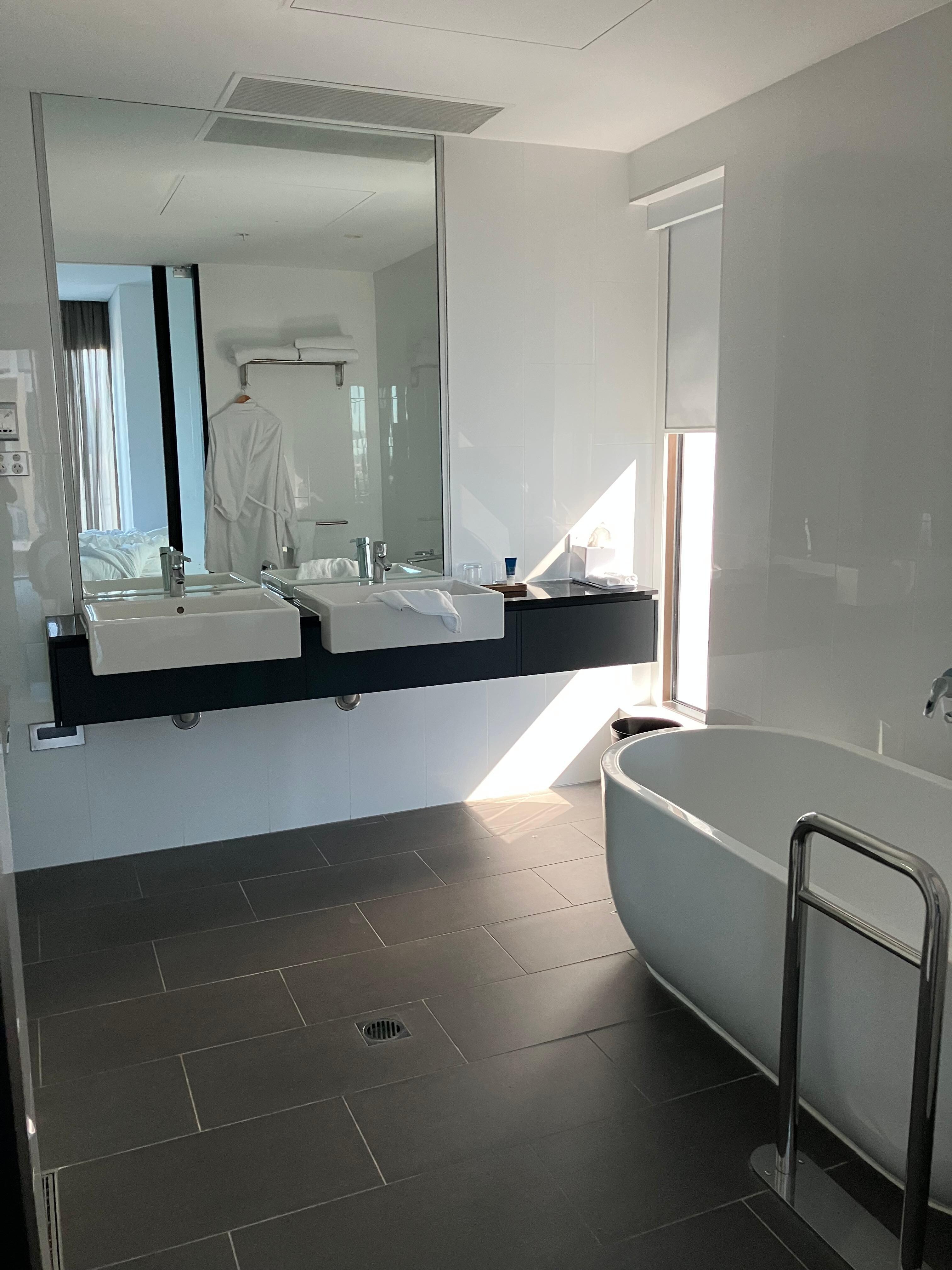 Enormous bathroom with a fabulous soaking tub