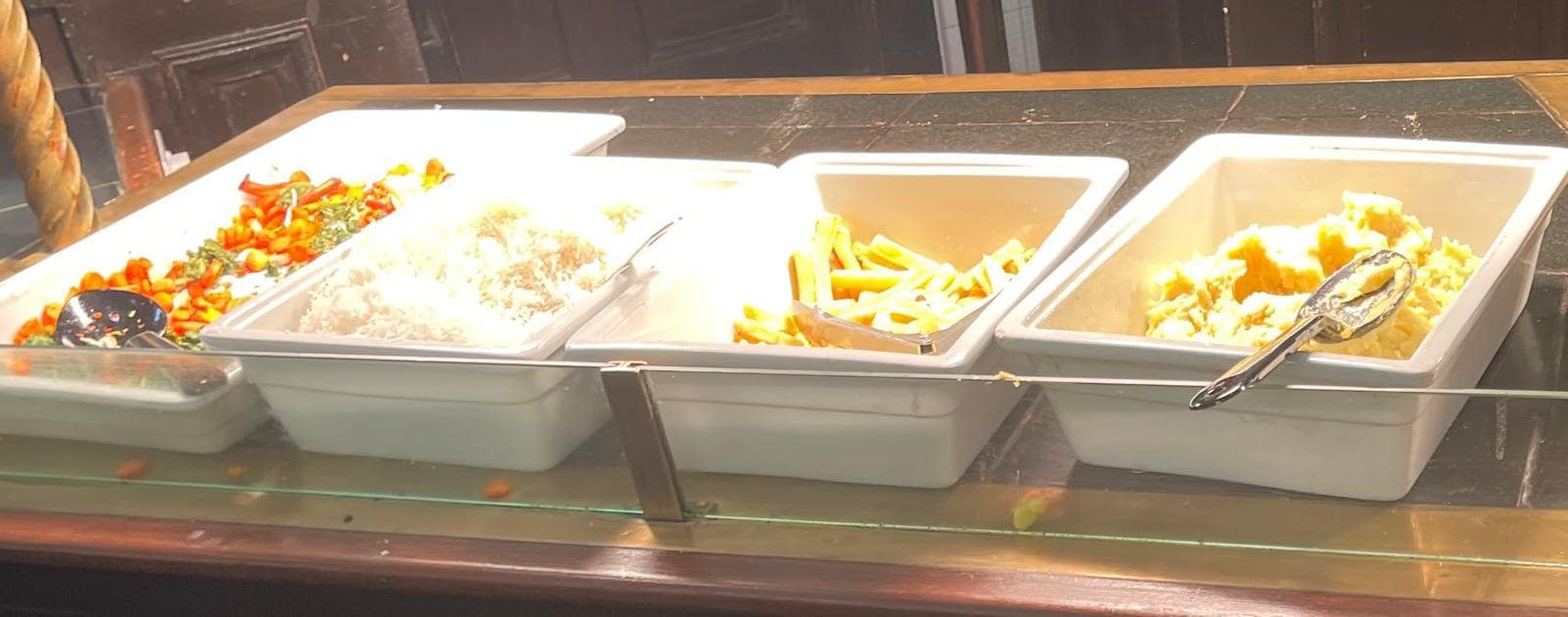 only hot food on offer for a half board evening meal 