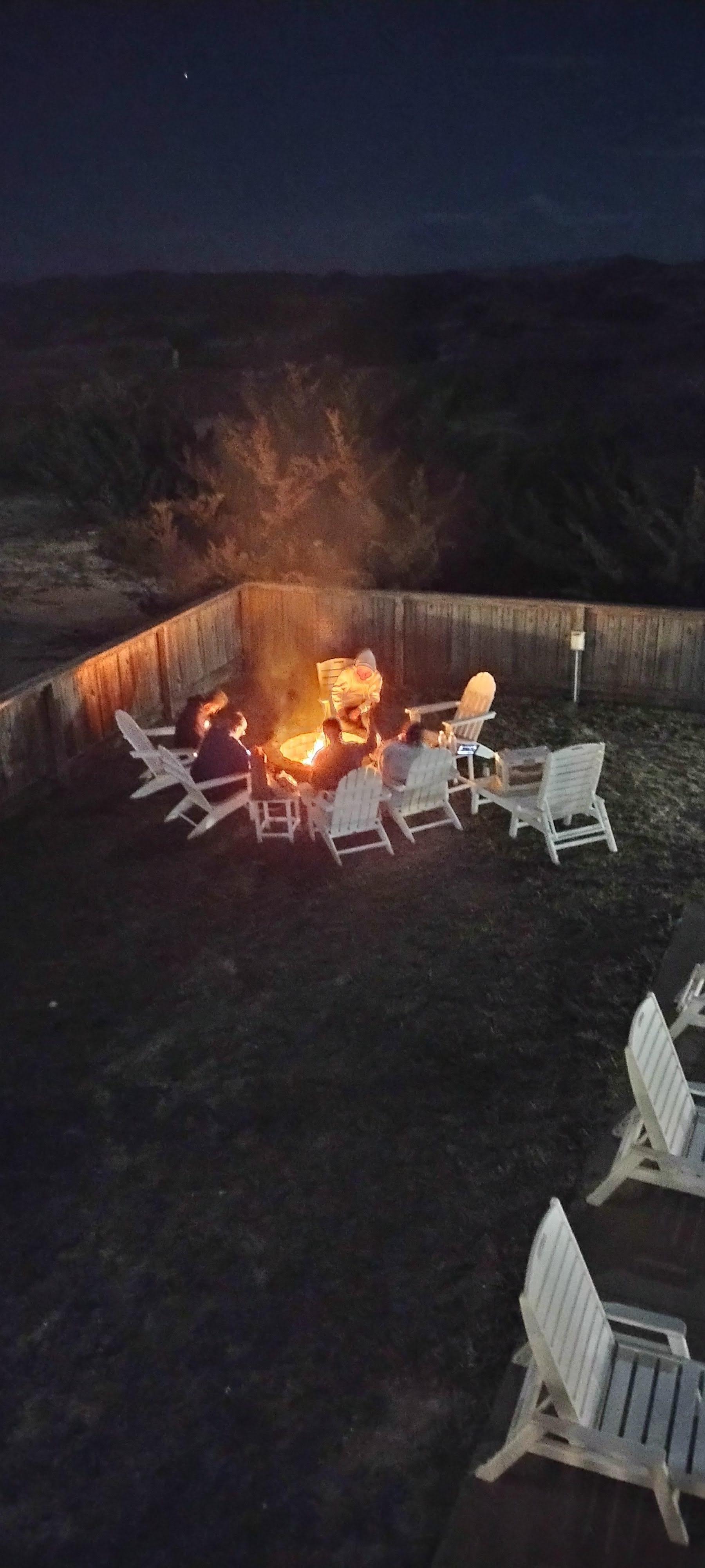Nighttime fire pit