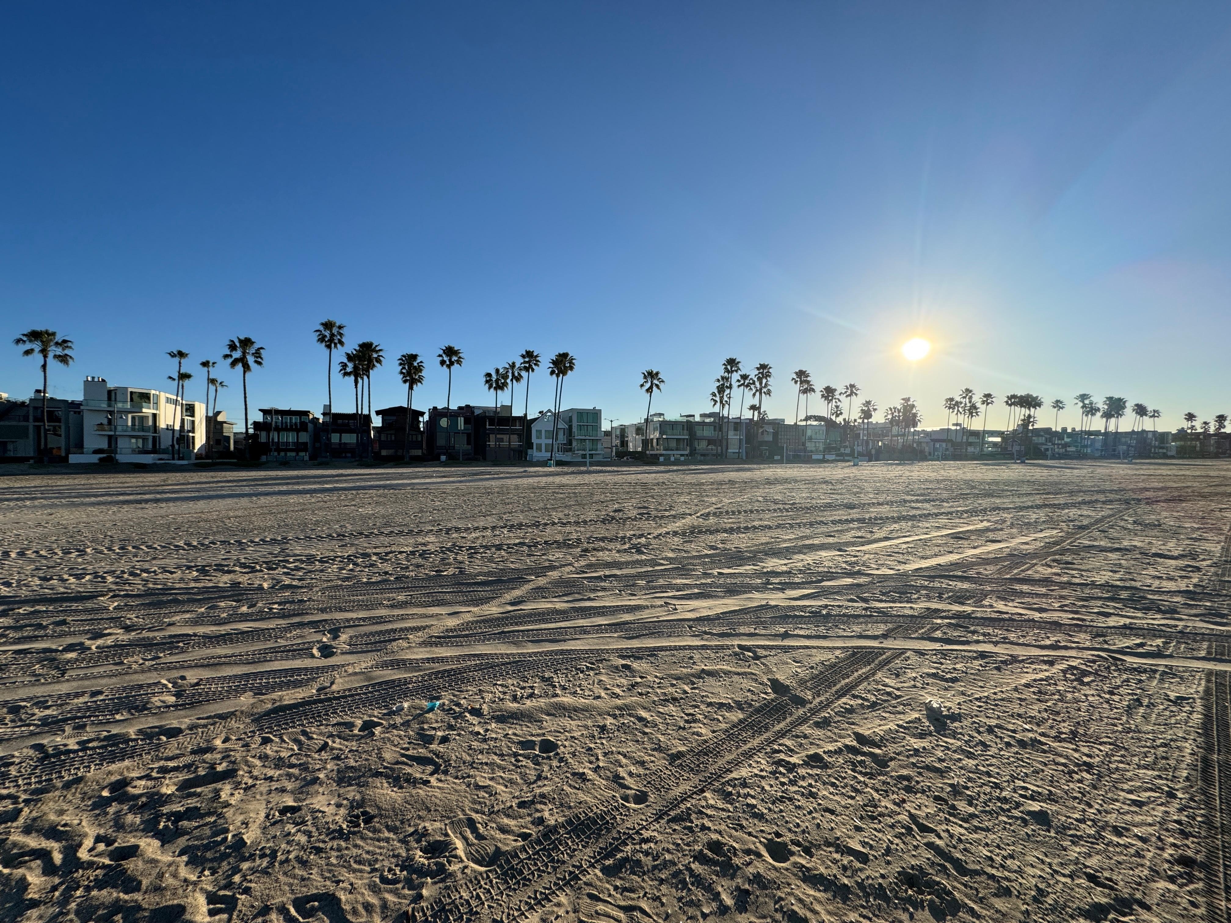 The beach across the street from the house. 