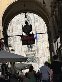 View from front door with Duomo through arch
