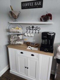 fully stocked coffee station!