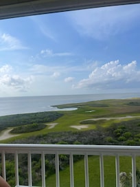 Peaceful daytime view from the balcony