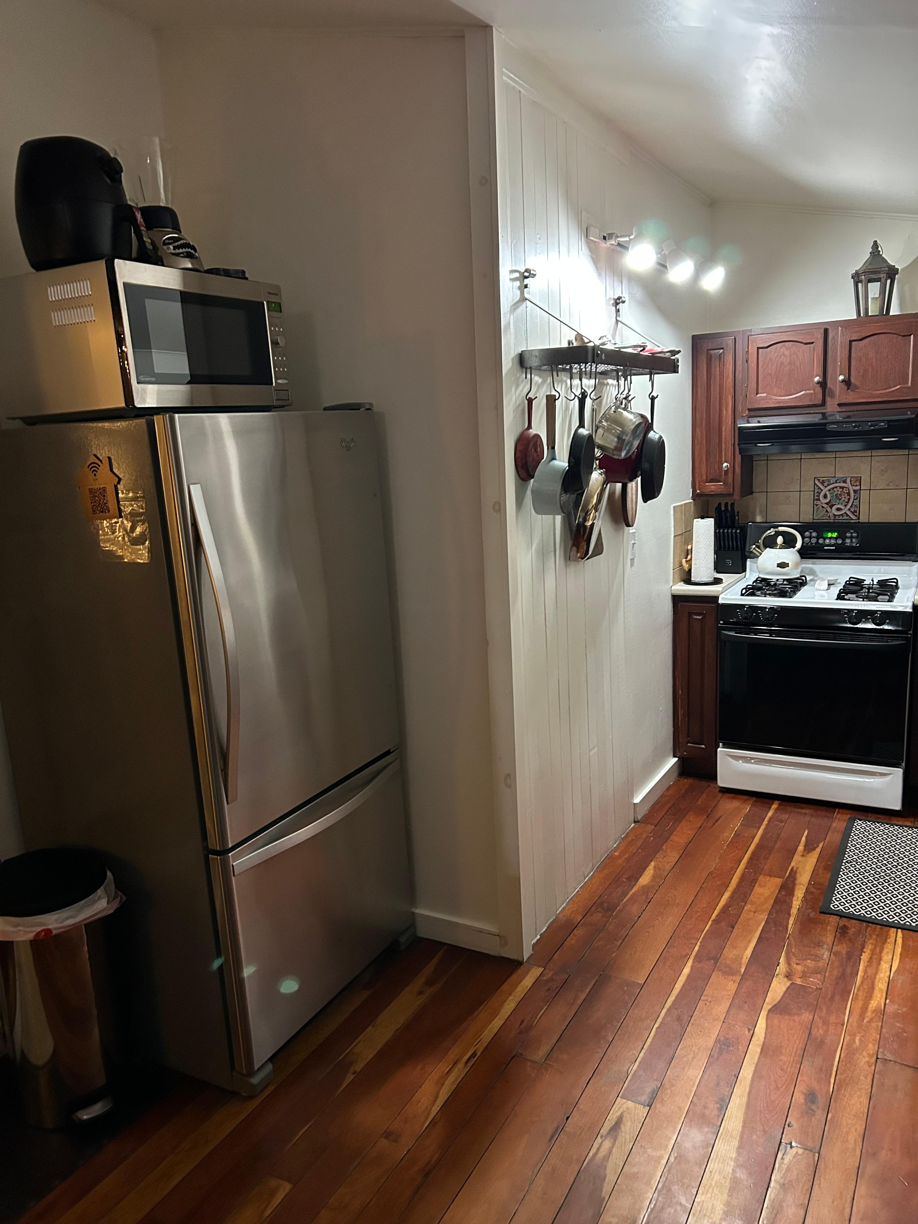 Full-size fridge and stove