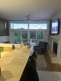 View from the kitchen to outside