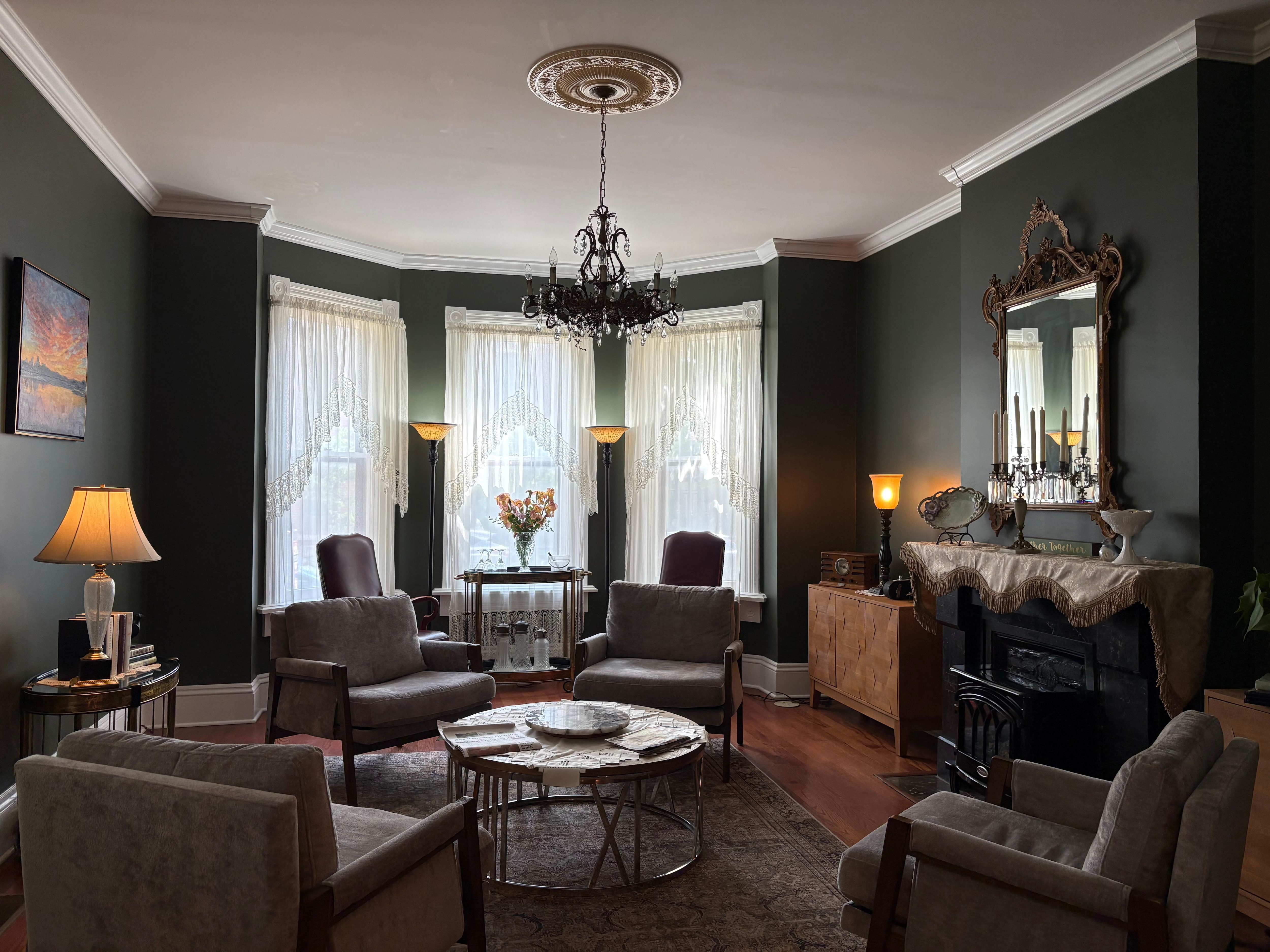 Sitting room with morning paper