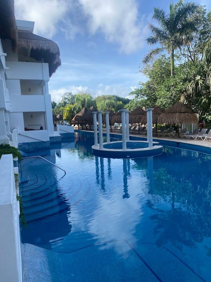 From our patio of a pool side room.