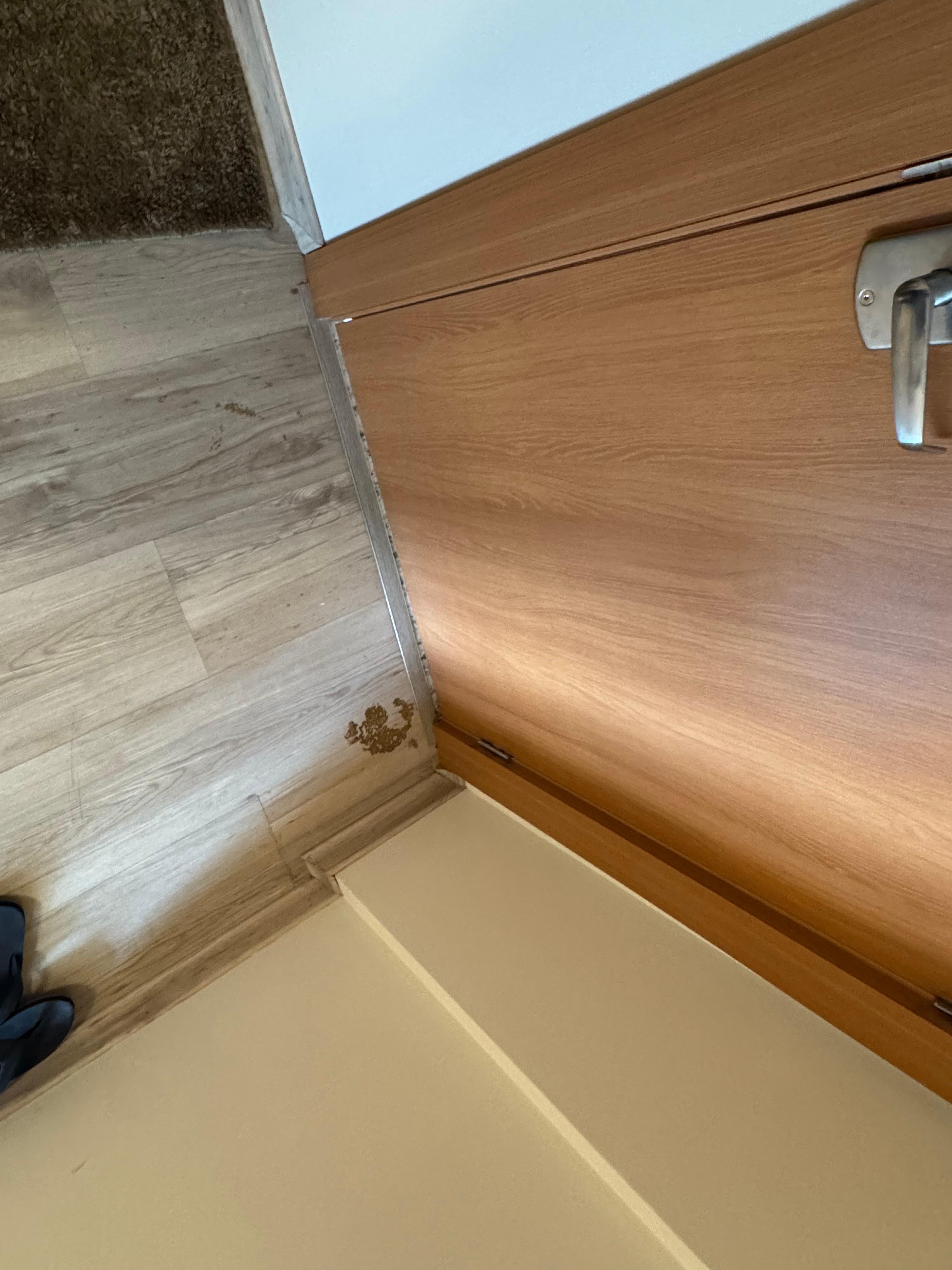 Broken uneven flooring