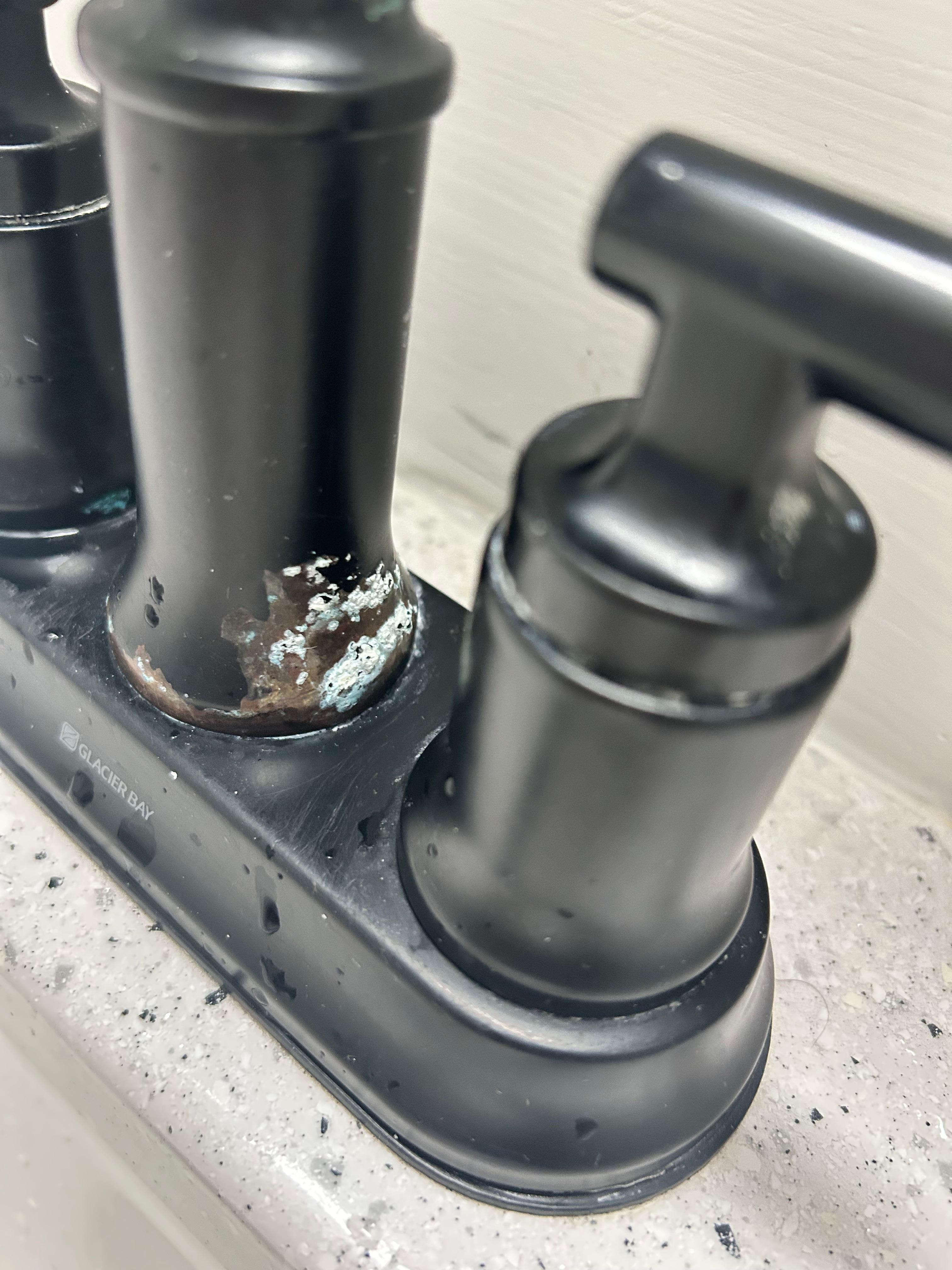 Grime on the faucet