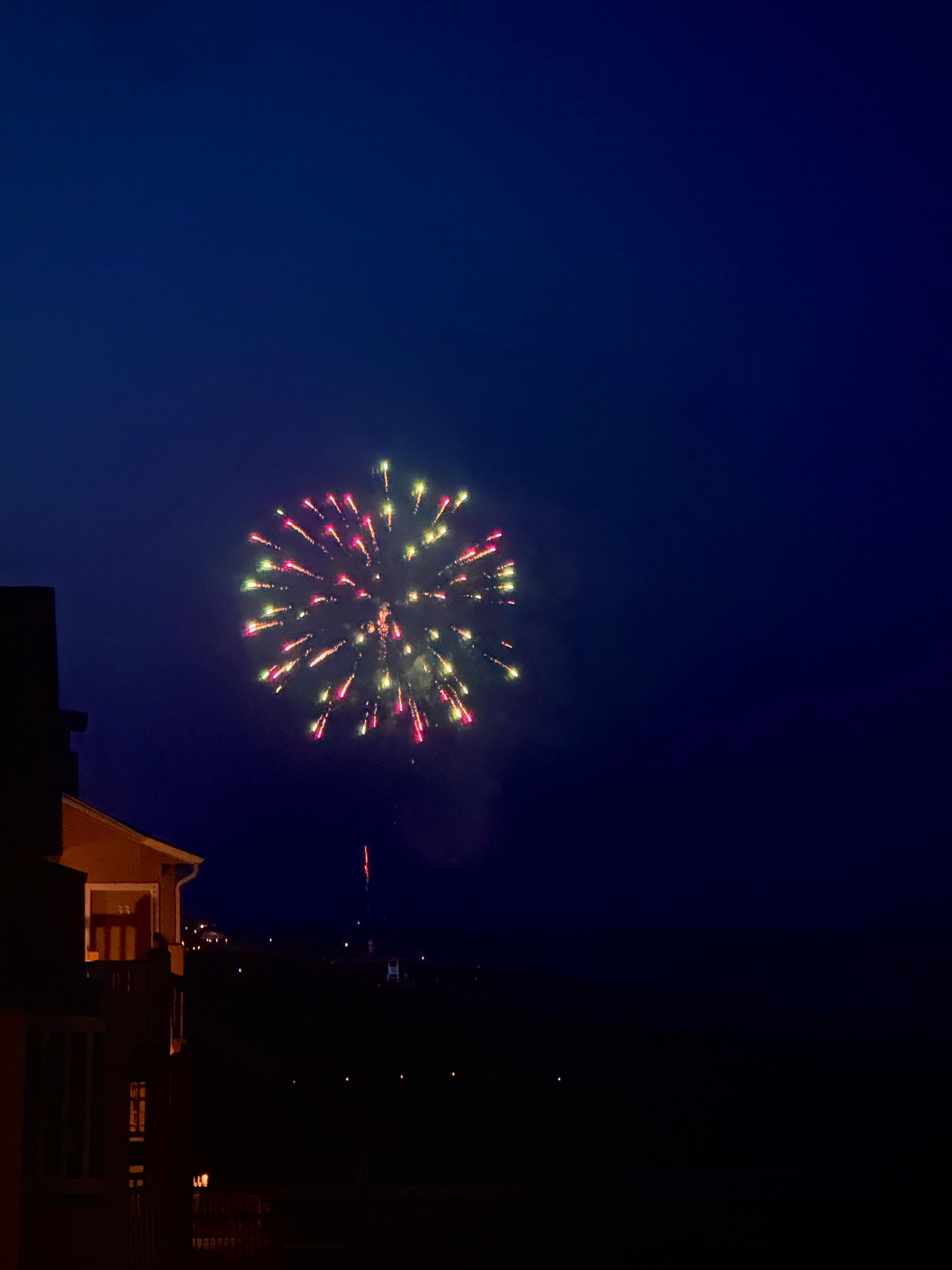 Boardwalk fireworks from the balcony