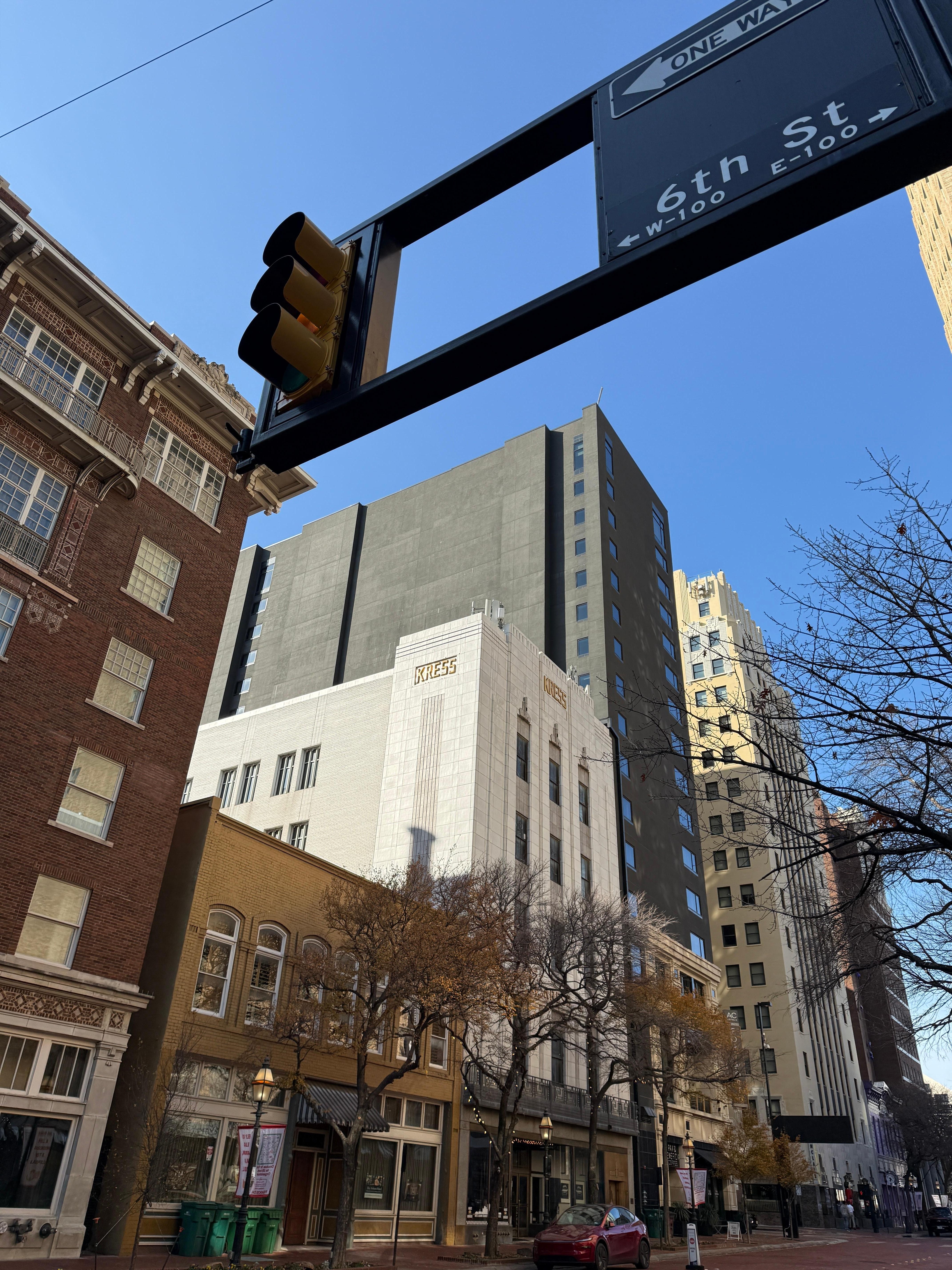 Street view of Historically significant Kress Department Store (in which the unit is located).