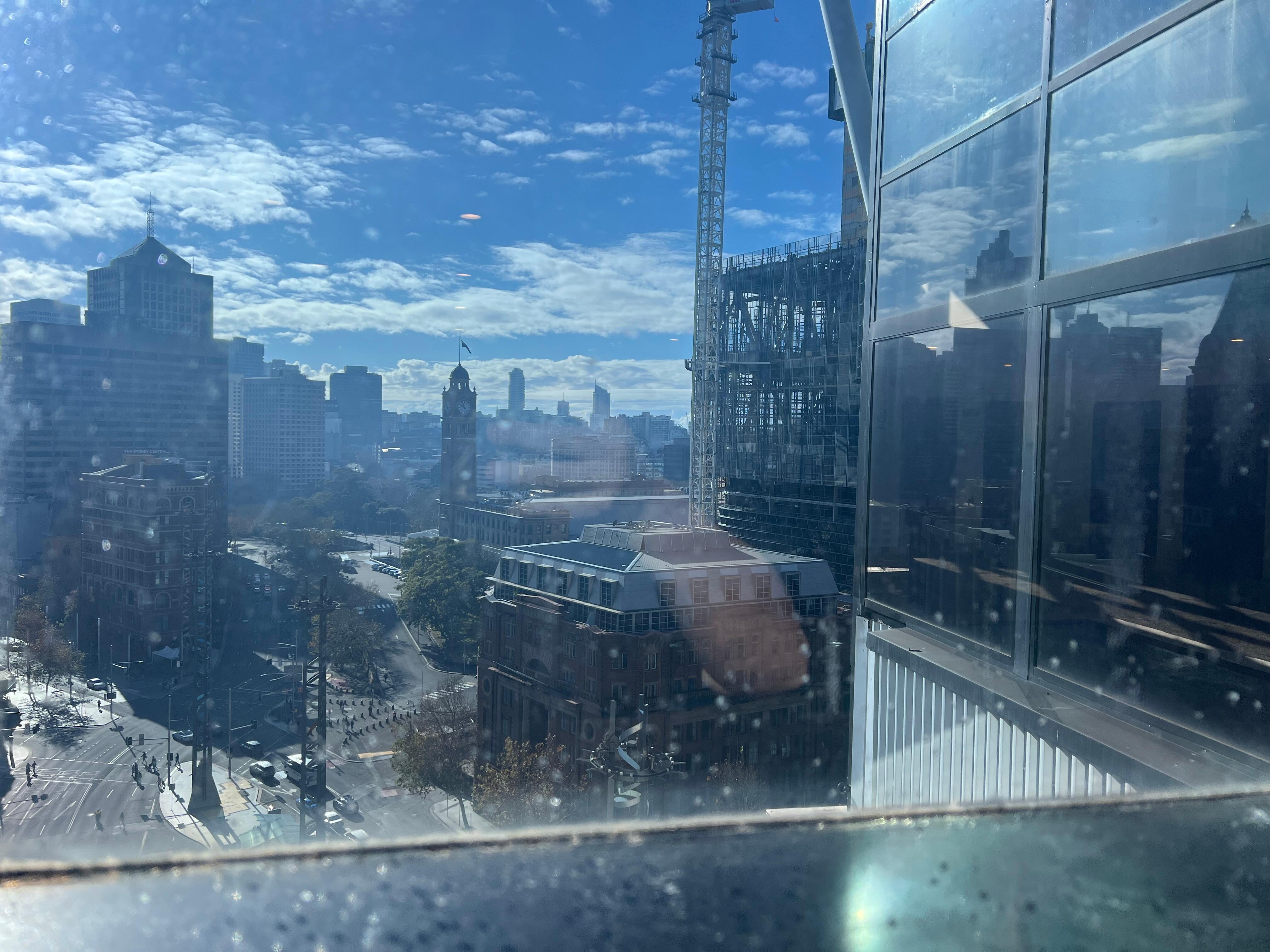 View to city