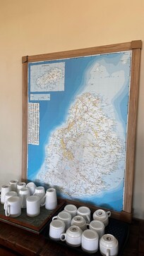 The kitchen area downstairs where the breakfast is served