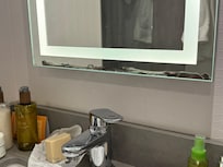 Bottom of mirror in the bathroom