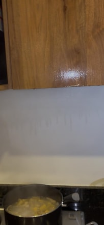 You can see the water drops from the steam making its way down to the food