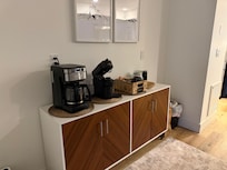 Fully stocked coffee bar