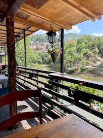 The restaurant’s balcony