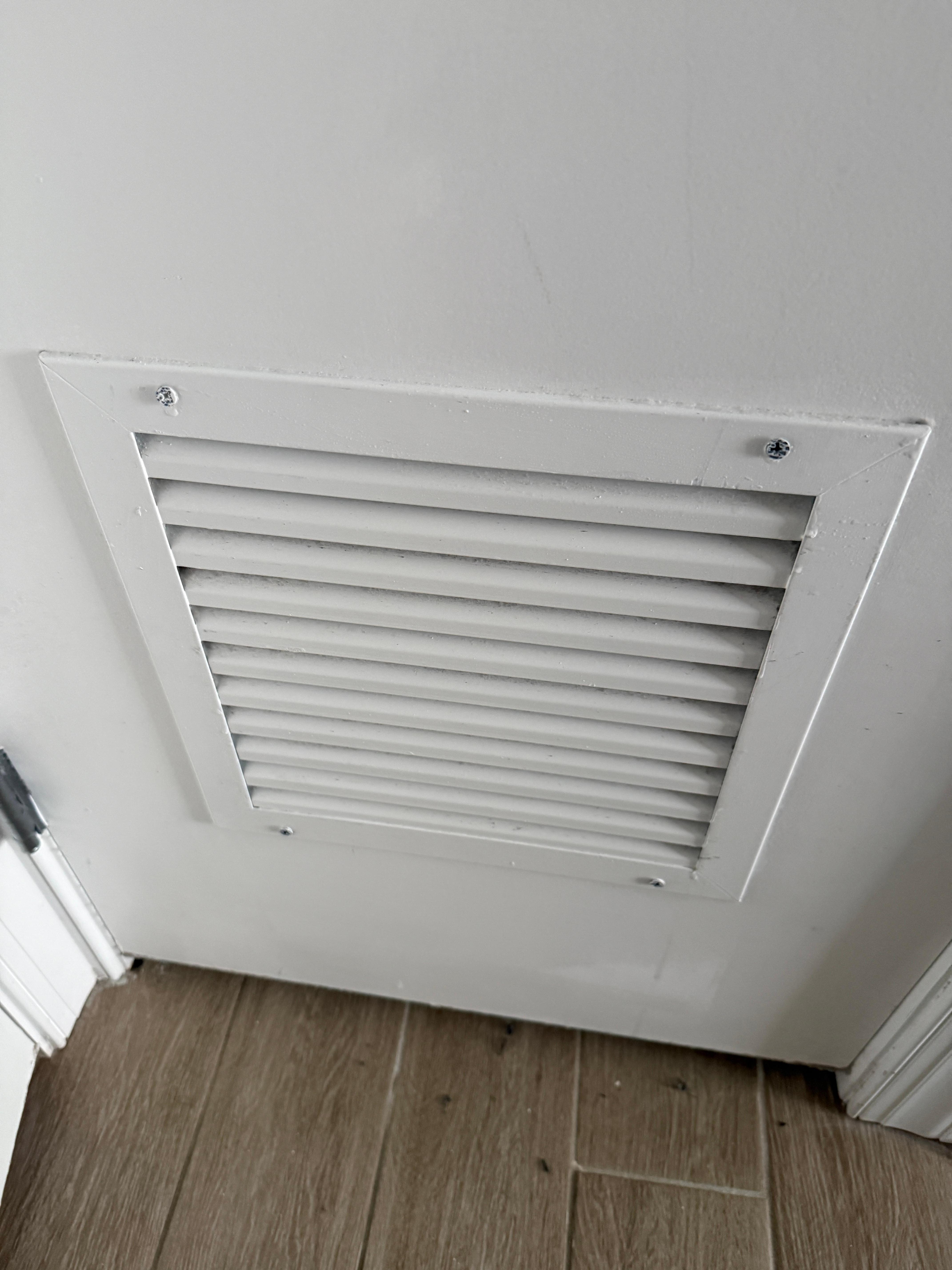 I dusted off the vent which was loaded with dust bunnies that you can now see on the floor 