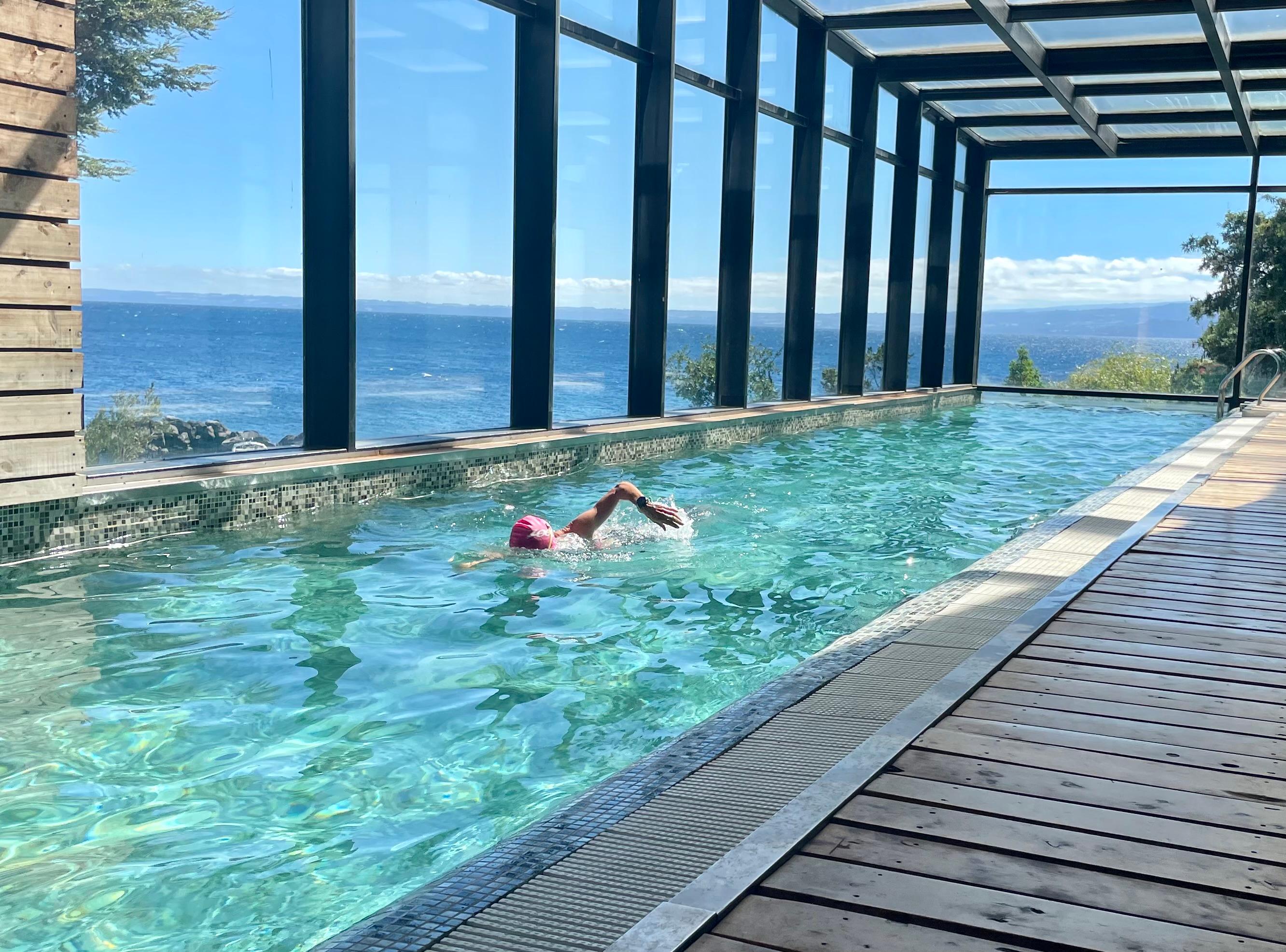 Indoor lap pool that felt like it was outdoor. 