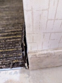 Poorly maintained washroom entrance