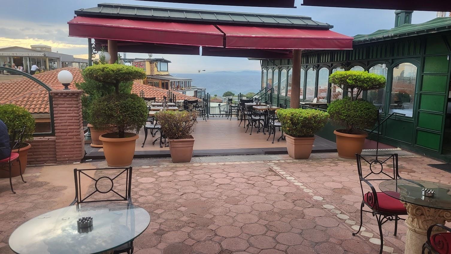 View of the sea from garden patio