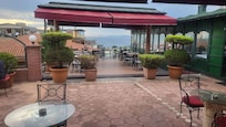 View of the sea from garden patio