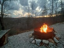 Fire pit and sunset