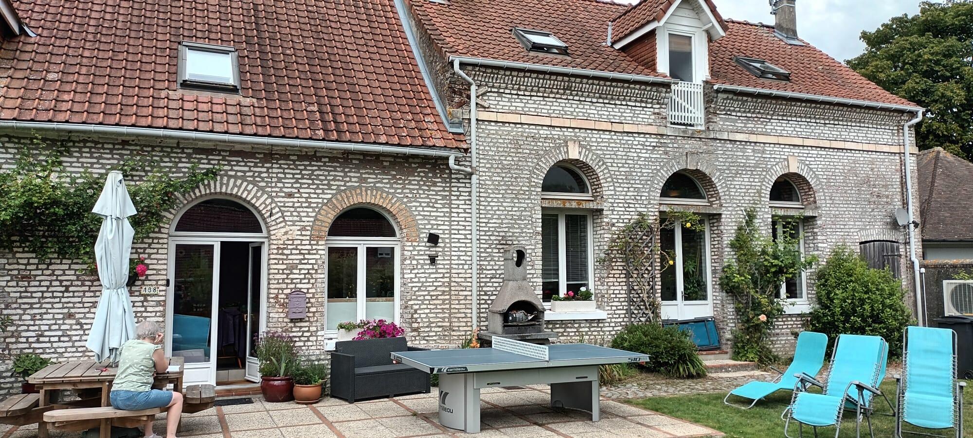 Front of the gite...the table tennis table was v.popular!